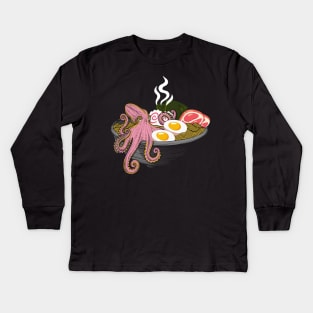 Ramen Octopus Kids Long Sleeve T-Shirt